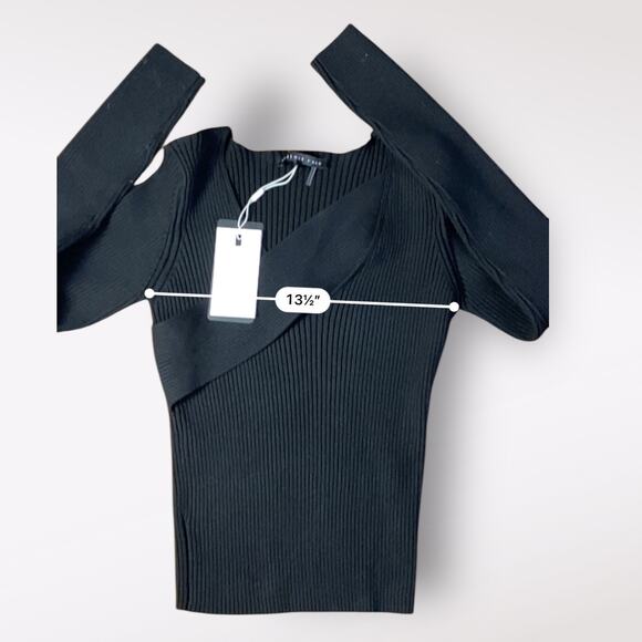 Endless Rose NWT Knit Wrap Sweater Womens‎ Size L Black Business - Picture 6 of 9